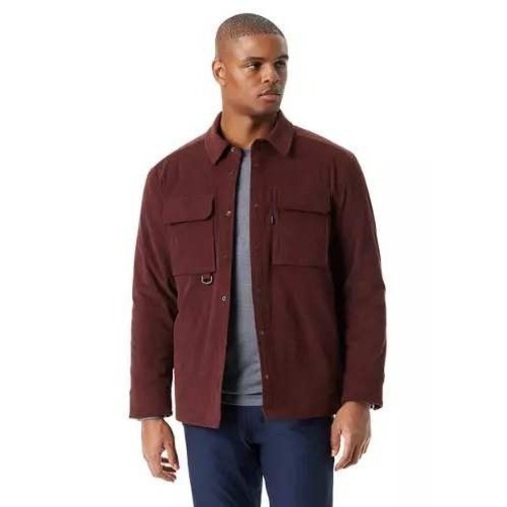 Bass Outdoor Mens Corduroy Shirt Jacket Burgundy Quilted Lined‎ XL Shacket New